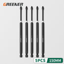 Greener 25 50 70 90 150mm Strong Magnetic Batch Head Cross High Hardness Hand Drill Bit Screw Electric Screwdriver Set
