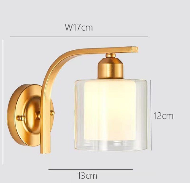 Modern Led Light Gold Glass Ball Wall Lamp Living Room Bathroom Bedroom Bedside Entrance Porch Indoor Lighting Decoration Lamp