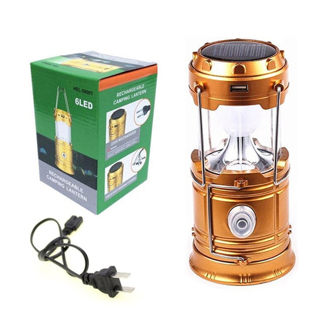 Portable Solar Charger Camping Lantern Lamp LED Outdoor Lighting Folding Camp Tent Lamp USB Rechargeable Lantern