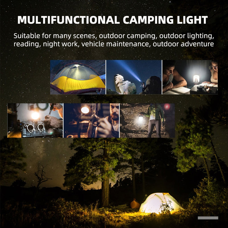 Solar Lantern Camping Light Outdoor Lighting Rechargeable Lamp Powerful Flashlight Tent Equipment Supplies Bulb Portable Lights