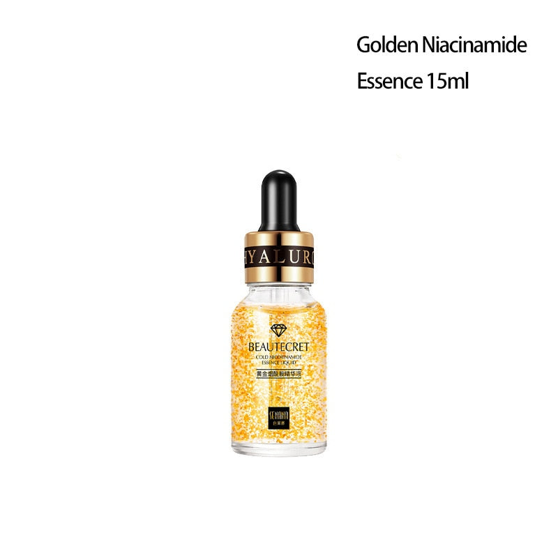 24k Gold Hyaluronic Acid Face Serum Moisturize Shrink Pores Brighten Improve Fine Lines Lifting Firming Amide Face Essence Skin