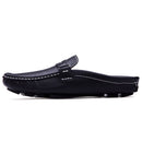 Men's Shoes Casual Flat Shoes Lazy Man's Soft Leather Half Set Slippers Comfortable Driving Casual Shoes