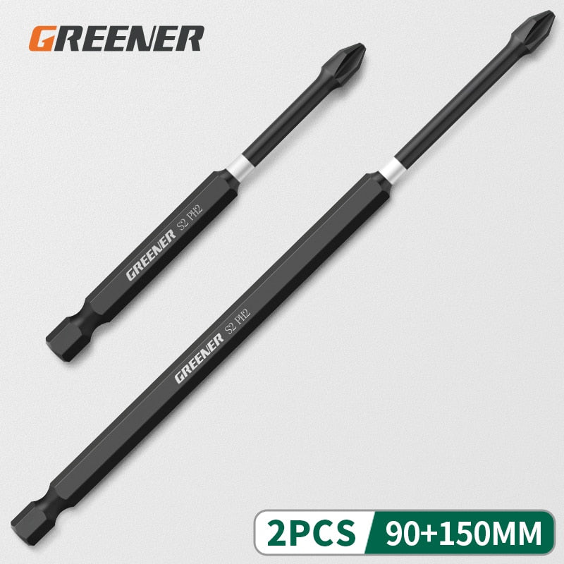 Greener Impact Strong Magnetic Batch Head Cross High Hardness Hand Drill Bit Screw Electric Screwdriver Set 50 65 70 90 150mm