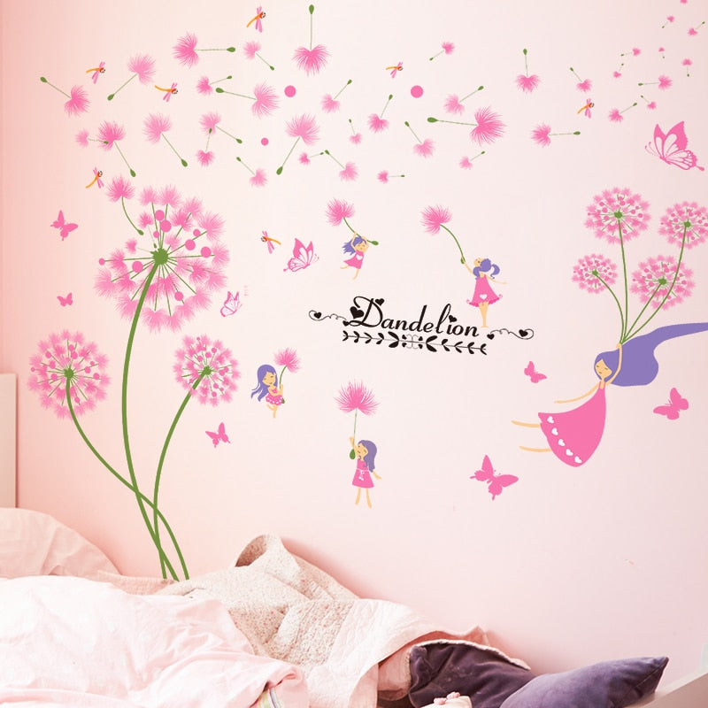 Deer Animal Wall Stickers Decor DIY Flowers Plants Wall Decals for Kids Rooms Baby Bedroom Kindergarten Nursery Home Decoration