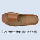 Big sizes Genuine Cow Leather Slippers Homes in indoor slipper open toe sandals men women elderly casual Slides shoes