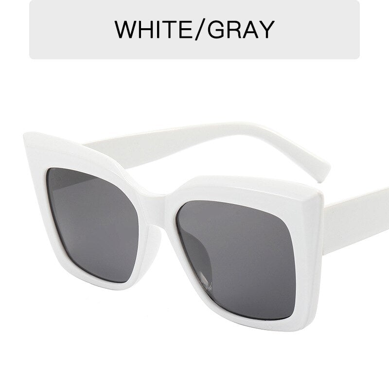 HKNA Cat Eye Sunglasses Women Luxury Square Oversized Glasses Big Frame Gradient Shades for Women Wholesale Gafas De Sol