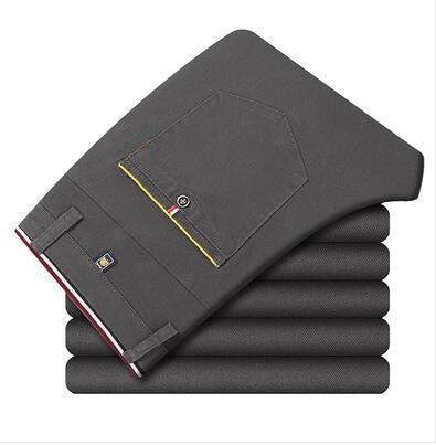 Fashion New Men's Slim Boutique Tight Fitting Pleated Thread Closing Beam Casual Trousers Pencil Pants