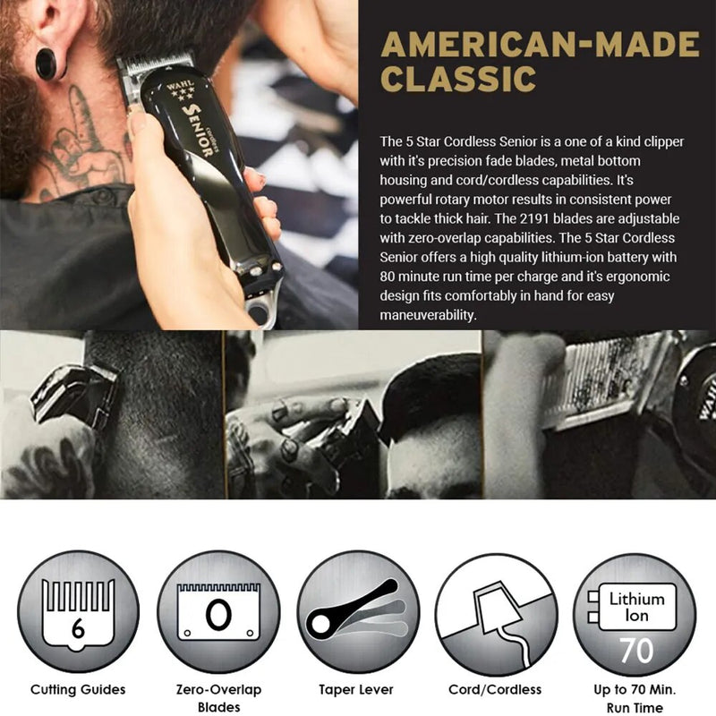 Wahl Professional 5 Star Cordless Senior Clipper 8504 8509 1919 100 Years Anniversary Metal Edition
