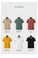 Men's Fashion Short sleeved Summer Polo Shirt High end Design Exquisite Ice Silk Embroidered Breathable T-shirt