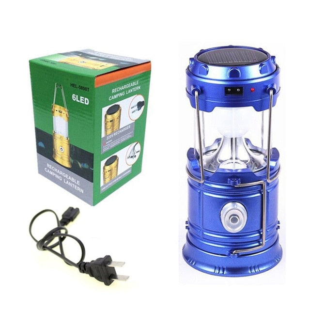 Portable Solar Charger Camping Lantern Lamp LED Outdoor Lighting Folding Camp Tent Lamp USB Rechargeable Lantern