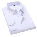New Revased Plus 5xl -8xl camisa cmen's slim solid color long-sleeved shirt business casual white shirt men's brand classic