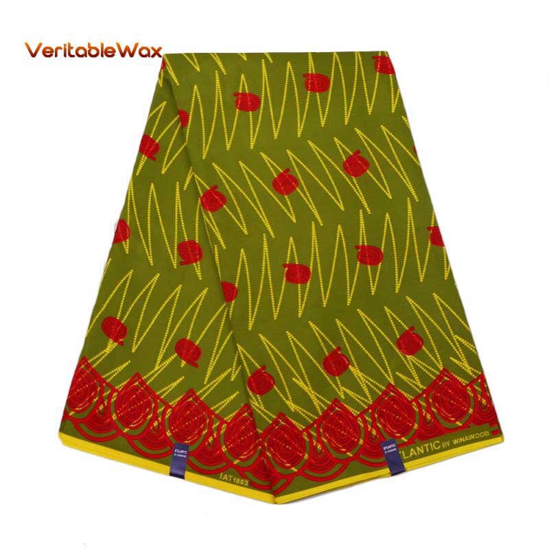 African Wax Polyester Wax Fabric High Quality Ankara Veritablewax African Wax Print Fabric A-6