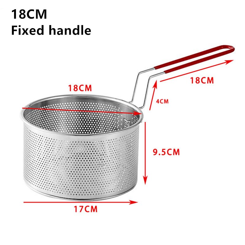 Hot Filter Pasta Spoon Deep Fry Basket Oil Residue Filtration Mesh  Colander for Vegetable French Chips Onion Rings Chicken Wing