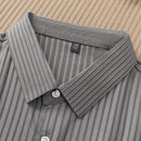 New Men's Casual Fashion Striped Short Sleeved Collar Polo Shirt Breathable and Comfortable Summer Versatile T-shirt