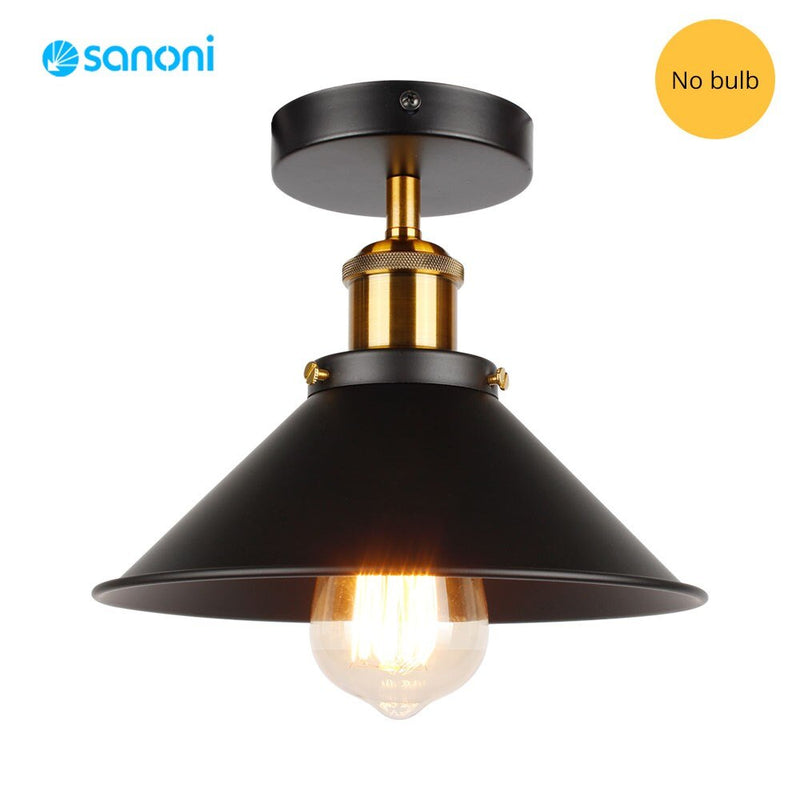 Retro Highquality American Country Style Black Gold Ceiling Lamp Loft For/Industrial Creative Indoor Home Bedroom DecorLighting