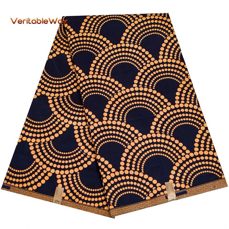 African Wax Polyester Wax Fabric High Quality Ankara Veritablewax African Wax Print Fabric A-6