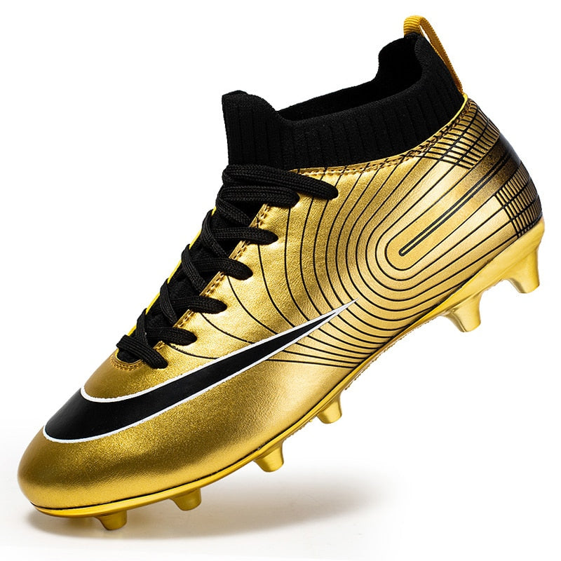Professional Unisex Soccer Shoes Long Spikes TF Ankle Football Boots O