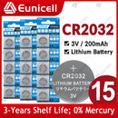 EUNICELL 5PCS-25PCS 200mAh CR2032 Cell Coin Button Batteries CR 2032 5004LC DL2032 3V Lithium Battery For Watch Toys Car Remote