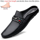 Luxury Shoes Brand Designer Genuine Leather Casual Slip On Half Shoes For Men Loafers Flats Slippers For Narrow Thin Foot