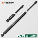 Greener Impact Strong Magnetic Batch Head Cross High Hardness Hand Drill Bit Screw Electric Screwdriver Set 50 65 70 90 150mm