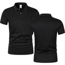 New Summer Men's Short Sleeve Collar Tshirts New Solid Color Casual Polo Shirt Trendy Breathable Loose Basic Splice Top