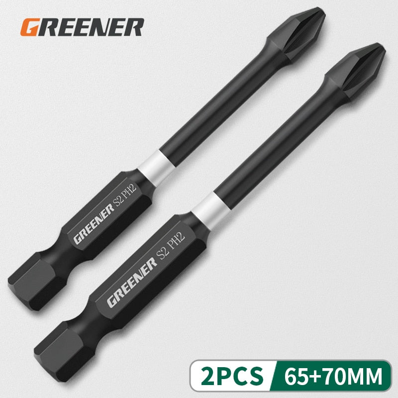 Greener Impact Strong Magnetic Batch Head Cross High Hardness Hand Drill Bit Screw Electric Screwdriver Set 50 65 70 90 150mm