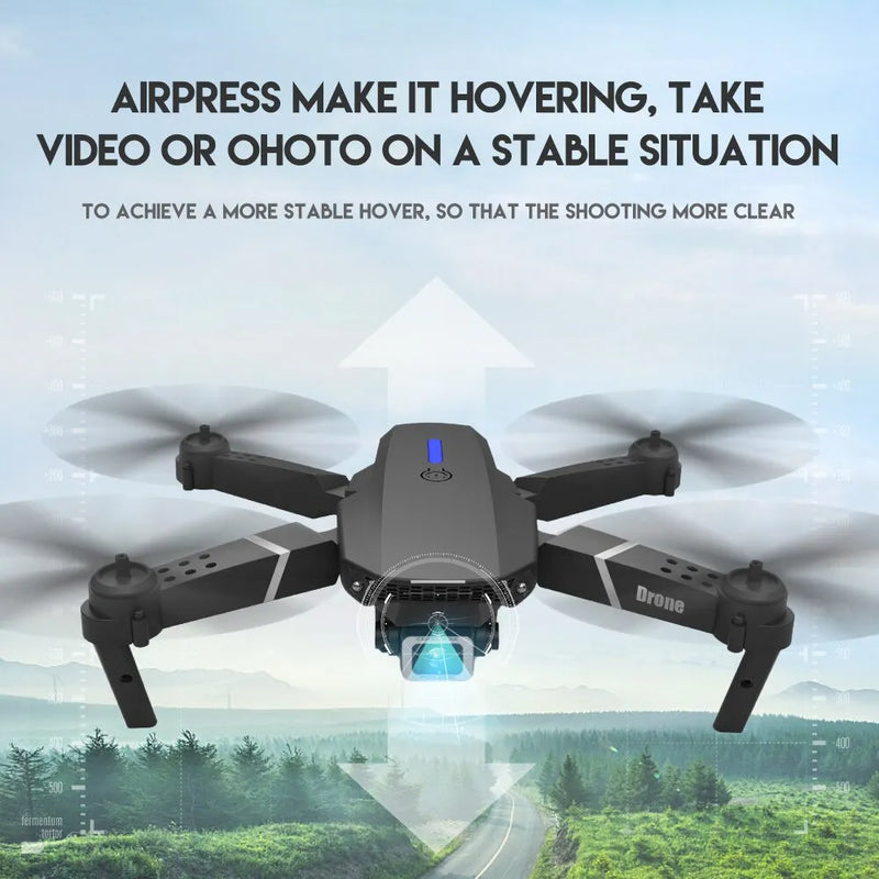 E88Pro RC Drone 4K Professional With 1080P Wide Angle HD Camera Foldable Helicopter WIFI FPV Height Hold Gift Toy