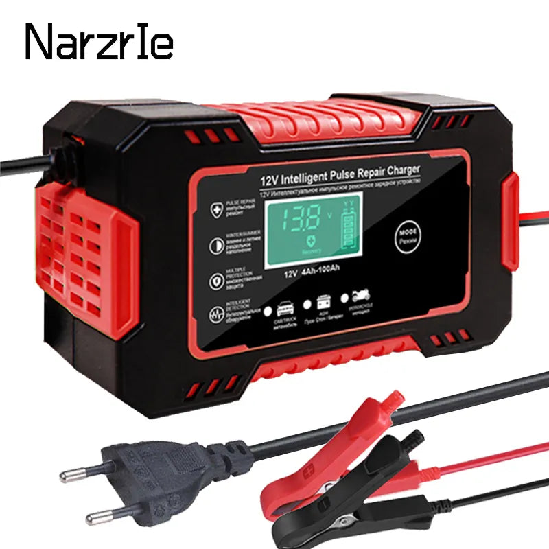 Car Battery Charger 12v 6A Pulse Repair LCD Display Smart Charge AGM Deep Cycle GEL Lead-Acid Automatic Fast Power Charging New