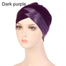 Women Shine Silver Gold Knot Twist Turban Headbands Cap Autumn Winter Warm Headwear Casual Streetwear Female Muslim Indian Hats