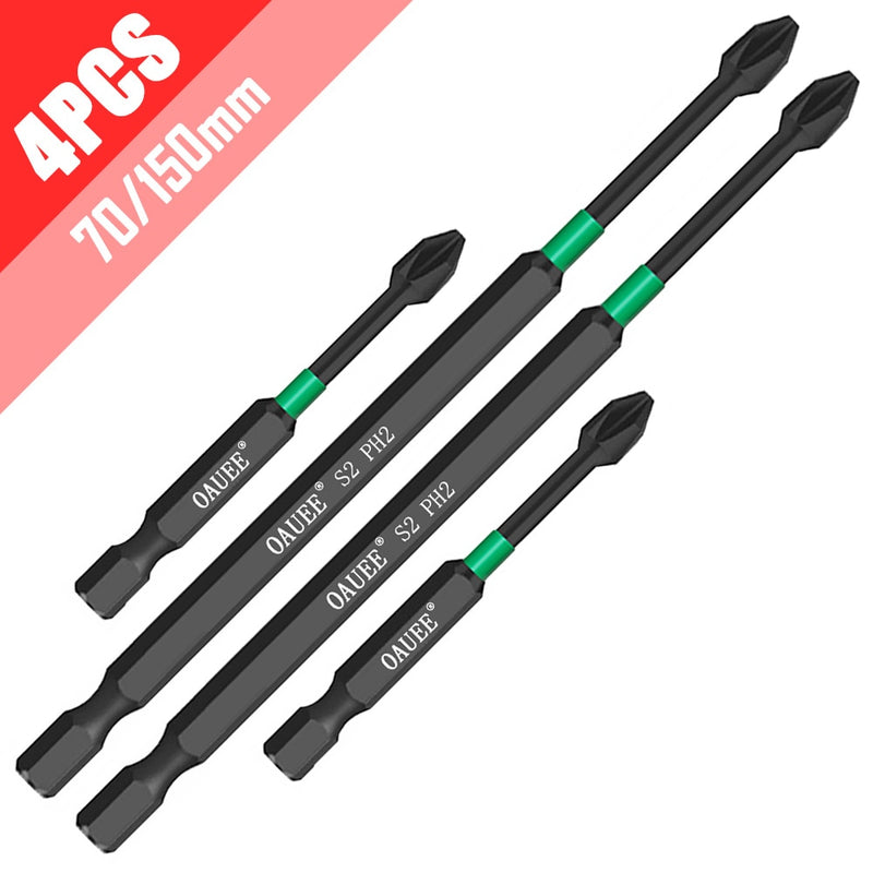 4/5/6pcs Magnetic Batch Head Impact Strong Cross PH2 High Hardness Screwdriver Set 60/70/90mm Anti Non-slip WaterProof Bits Set