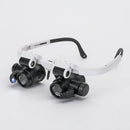 2XLED Watch Jeweler Repair Magnifier Head-Mounted Headband Adjustable Magnifying Head Eye Glasses Loupe Lens 8X 15X 23X