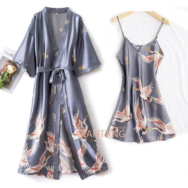 Fashion Women Mini Kimono Robe Lady Rayon Bath Gown Yukata Nightgown Sleepwear Sleepshirts Pijama Mujer Size M-XXL