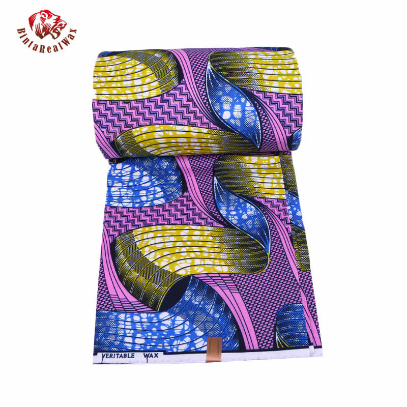 BintaRealWax African Wax Prints Fabric Polyester Ankara Bazin High Quality 6 Yards 3 Yards African Fabric for Party Dress FP6079