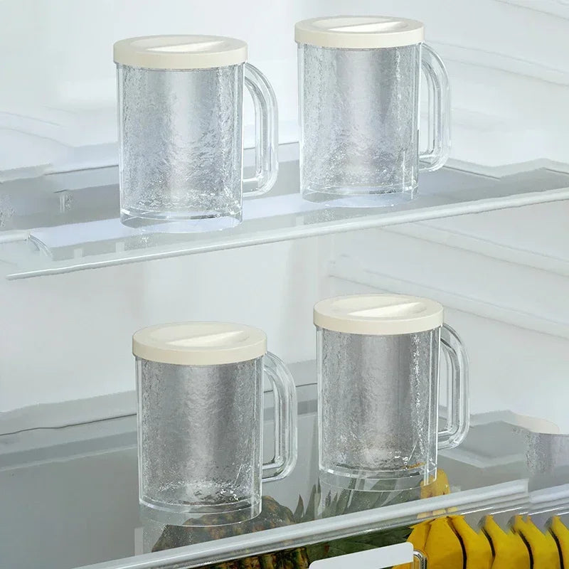 Beer Mug Double Layer Sandwich Liquid Refrigerator Frozen Cup Cold Drink Chilled Cups Kitchen Bar Drinkware