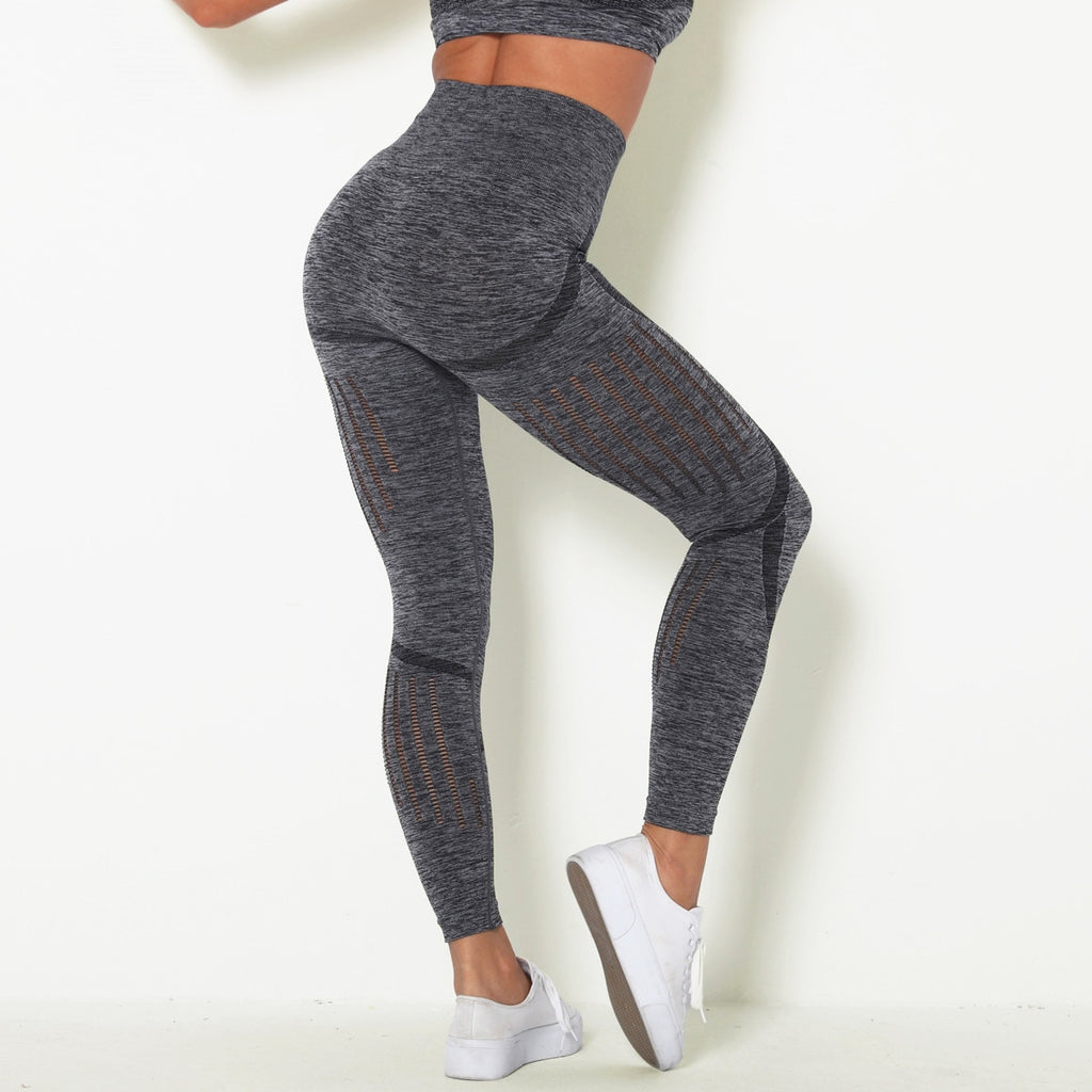 Women Seamless Leggings Sexy Mesh Push Up High Waist Workout Pants Fit