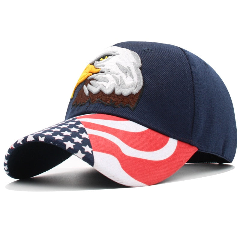 New Men's Animal Baseball Cap Patriotic Bald Eagle and American Flag Snapback Caps For Women USA 3D Embroidery Farm Trucker Hats