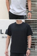 2PCS 100% Cotton Solid T Shirts Men's and Women's Short Sleeve White Tees Casual Breathable Loose Round Neck T-shirt Couple Tops