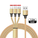 3 In 1 USB Cable Micro USB Type C Mobile Phone Multiple Charging Cord For iPhone 14 13 Pro Max Xiaomi 12 POCO F4 Samsung Redmi