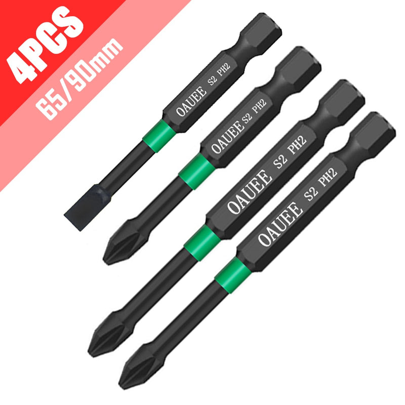 4/5/6pcs Magnetic Batch Head Impact Strong Cross PH2 High Hardness Screwdriver Bits 60/70/90mm Anti Non-slip WaterProof Bits