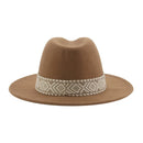 Panama Hat Western Cowboy Hats for Women Solid Big Brim Casual Fedoras Men Women Camel Black White Felted Hat Sombreros Gorras