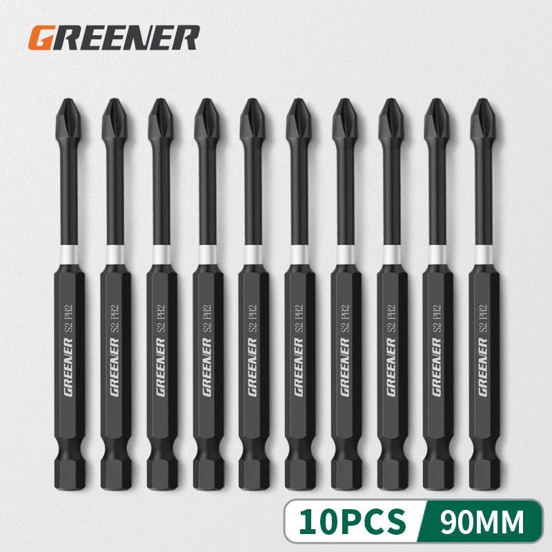 Greener Impact Strong Magnetic Batch Head Cross High Hardness Hand Drill Bit Screw Electric Screwdriver Set 50 65 70 90 150mm