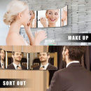 3 Way Mirror for Hair Cutting with Lights, 360 Trifold LED Lights Rechargeable Mirror for Hair Coloring, Braiding, DIY Haircut