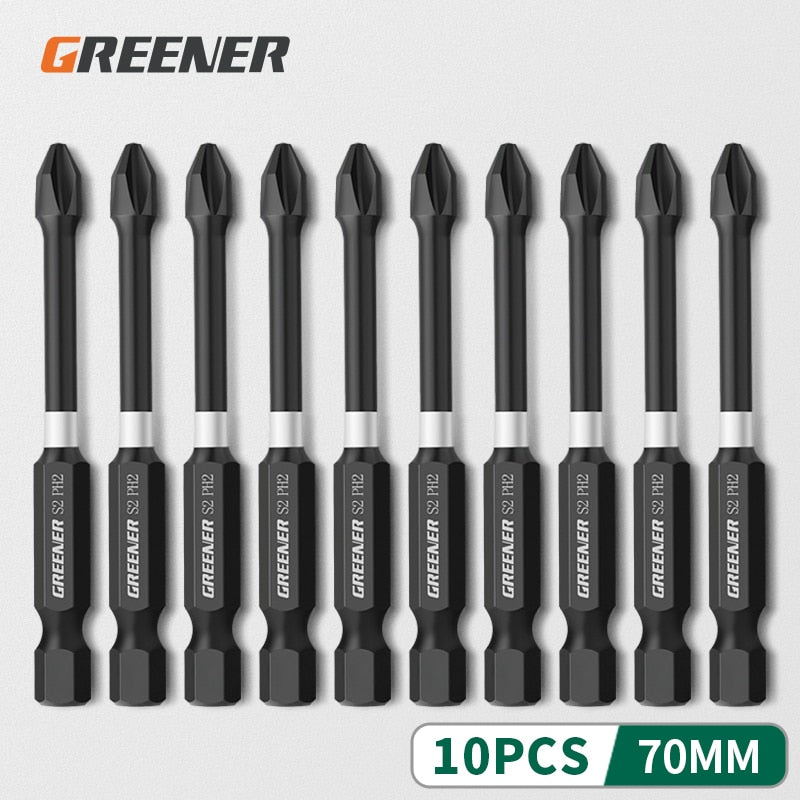 Greener Impact Strong Magnetic Batch Head Cross High Hardness Hand Drill Bit Screw Electric Screwdriver Set 50 65 70 90 150mm