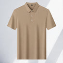 New Men's Casual Fashion Striped Short Sleeved Collar Polo Shirt Breathable and Comfortable Summer Versatile T-shirt