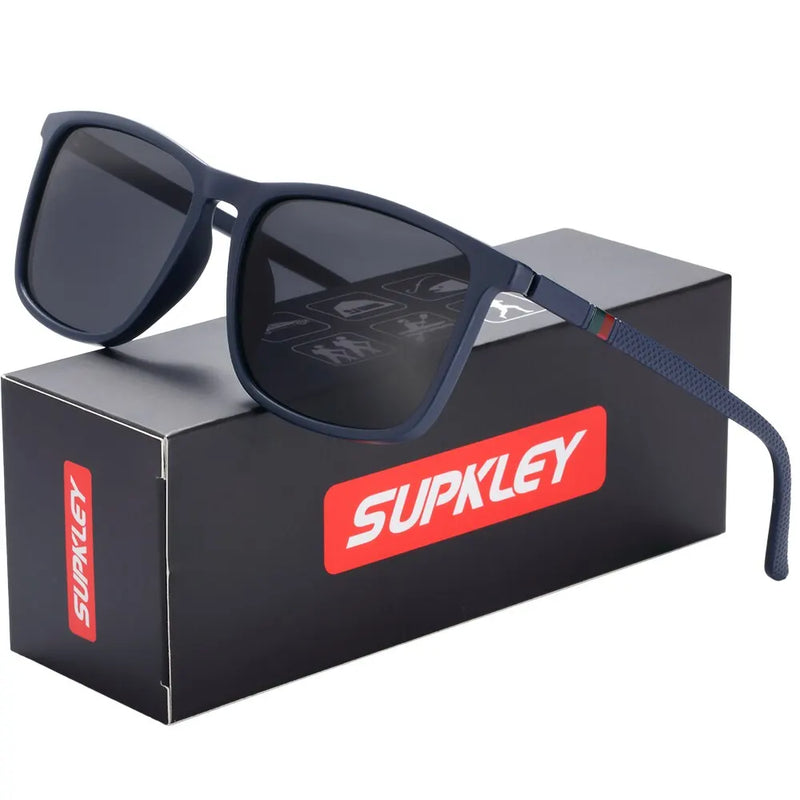 SUPKLEY Sports Sunglasses for Men Polarized Comfortable Wear Square Sun Glasses Male Light Weight Eyewear Accessory with Origina