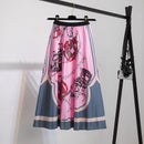 Pleated Skirt Women New  Print Cartoon Pattern  Elastic Women Skirts Big Swing Party Holiday High Waist Skirts