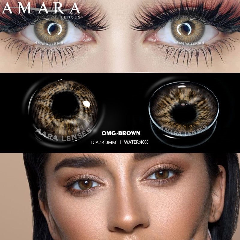 AMARA 1Pair Color Contact Lenses for Eyes OMG Series Soft Contact Lens Beauty Contact Lenses Eye Cosmetic Color Lens Eyes