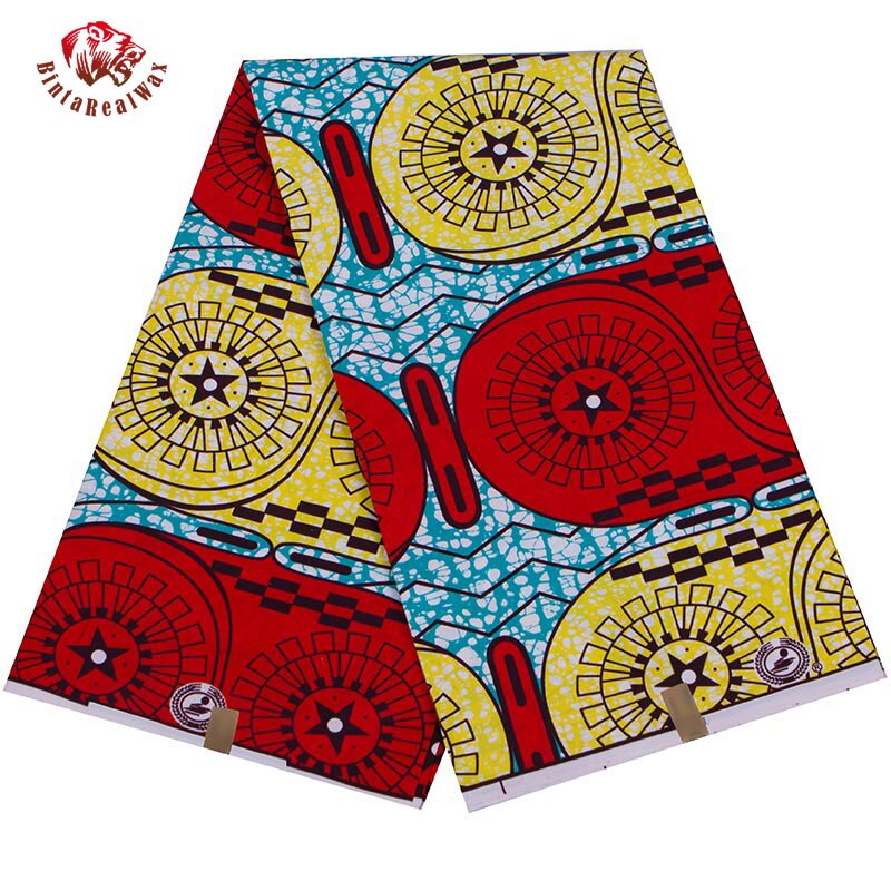 BintaRealWax African Wax Prints Fabric Polyester Ankara Bazin High Qua