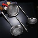 Stainless Steel Large Colander Fine Holes Skimmer Long Handle French Fries Strainer Home Gadget Kitchen Utensils Cooking Tools