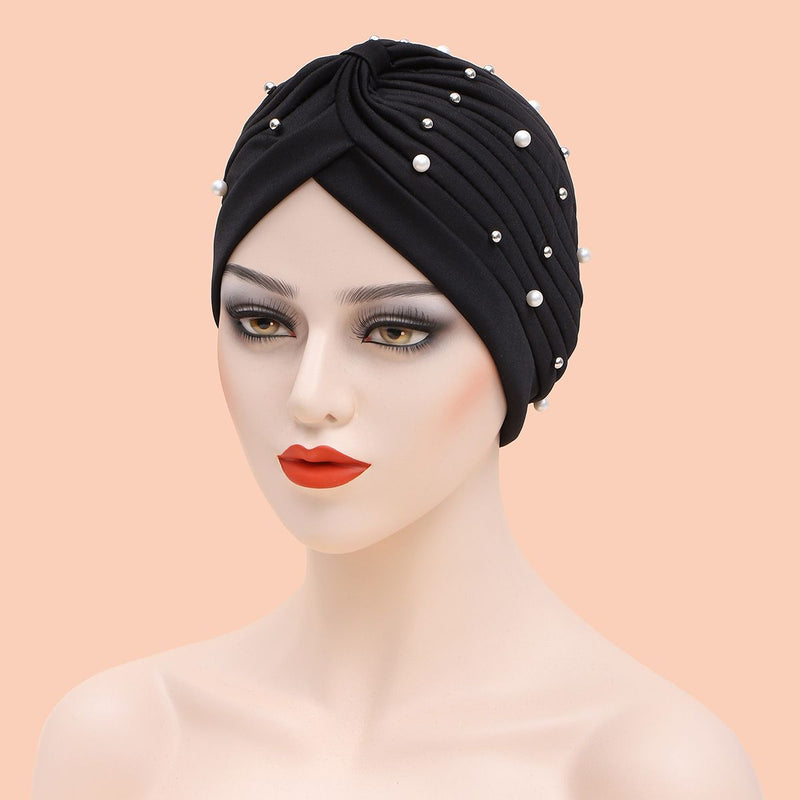 Women Shine Silver Gold Knot Twist Turban Headbands Cap Autumn Winter Warm Headwear Casual Streetwear Female Muslim Indian Hats